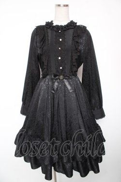 画像1: Pina sweetcollection / ローズジャガードワンピース  黒 Y-26-01-16-172-LO-OP-SZ-ZY