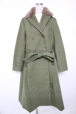 画像1: axes femme / テーラー襟コート L グリーン Y-26-01-16-179-AX-CO-SZ-ZY