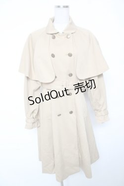 画像1: Fi.n.t / ケープ付きフレアーワンピースコート F ベージュ Y-26-01-16-180-CA-CO-SZ-ZY