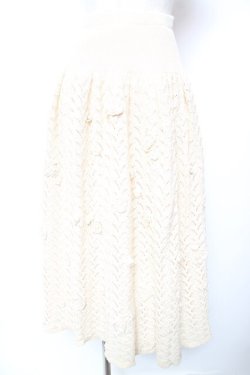 画像1: INGEBORG / 立体モチーフ付きニットスカート  生成り Y-26-01-16-188-LO-SK-SZ-ZY