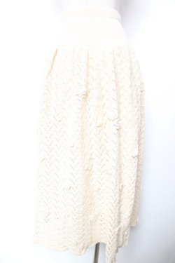 画像2: INGEBORG / 立体モチーフ付きニットスカート  生成り Y-26-01-16-188-LO-SK-SZ-ZY