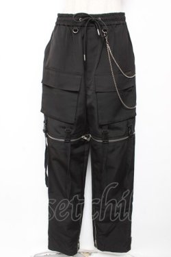画像1: THICC / ジップワイドカーゴパンツ  ブラック Y-26-01-16-192-PU-PA-SZ-ZY
