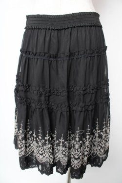 画像2: axes femme / 裾フロッキースカート M 黒 Y-26-01-16-198-AX-BL-SZ-ZY