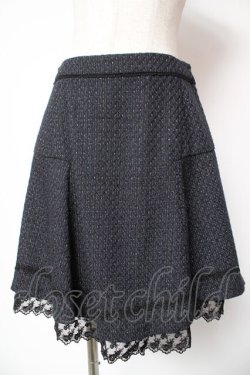 画像1: axes femme / ラメツイードスカート M 紺 Y-26-01-16-199-AX-SK-SZ-ZY