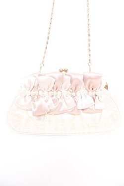 画像1: axes femme / リボン×パールパーティーバッグ  ゴールド Y-26-01-16-022-AX-BG-SZ-ZY