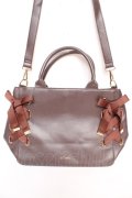 m petit by misako / AMレースアップ 2WAY トートバッグ  茶 Y-26-01-16-026-LO-BG-SZ-ZT0118Y