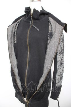 画像3: h.ANARCHY / 蜘蛛の巣刺繍ダブルジップパーカー  黒 Y-26-01-18-043-HN-TO-SZ-ZY