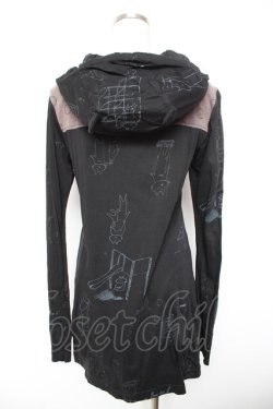 画像2: Sixh / ねこじろうptロングパーカー  黒 Y-26-01-18-044-HN-TO-SZ-ZY