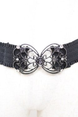 画像1: axes femme / 立体バラクラシカルゴムベルト  シルバー Y-26-01-18-007-AX-ZA-SZ-ZY