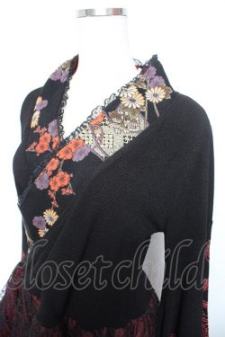 画像3: Qutie Frash / 蜘蛛の巣レース着物袖ワンピース  黒×赤 Y-26-01-18-047-QU-OP-SZ-ZY