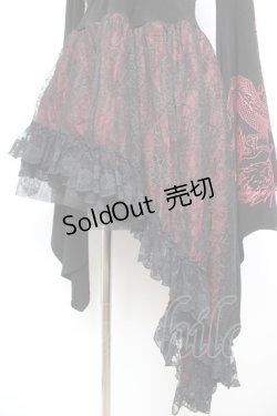 画像4: Qutie Frash / 蜘蛛の巣レース着物袖ワンピース  黒×赤 Y-26-01-18-047-QU-OP-SZ-ZY