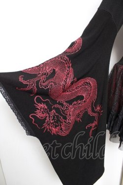 画像5: Qutie Frash / 蜘蛛の巣レース着物袖ワンピース  黒×赤 Y-26-01-18-047-QU-OP-SZ-ZY