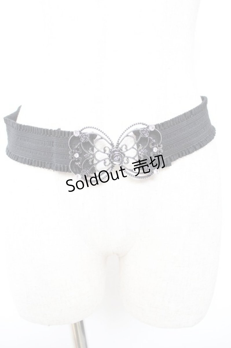 画像2: axes femme / 立体バラクラシカルゴムベルト  シルバー Y-26-01-18-007-AX-ZA-SZ-ZT636-F005 (2)