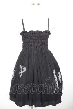 画像1: PEACE NOW / チュール重ねバタフライプリントワンピース  黒 Y-26-01-18-050-PU-OP-SZ-ZY