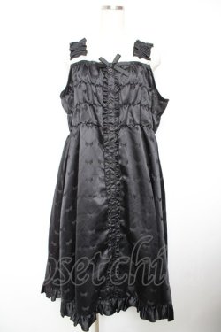 画像1: Cherirulu Chocola / TT*MINリボンジャンパースカート  黒 Y-26-01-18-051-LO-OP-SZ-ZY