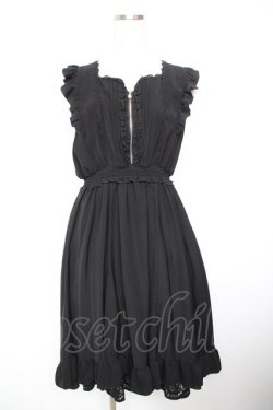 画像1: axes femme / ジップデザインワンピース M 黒 Y-26-01-18-052-AX-OP-SZ-ZY