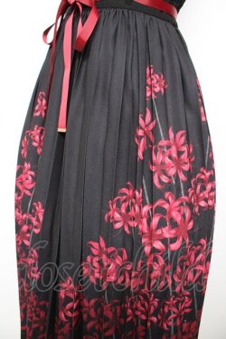 画像3: axes femme / 彼岸花柄プリーツジャンスカ  黒 Y-26-01-18-054-AX-OP-SZ-ZY