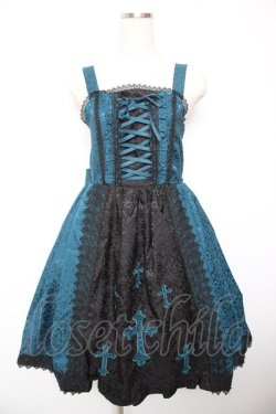 画像1: Chalmiere / クロスモチーフジャンスカ  グリーン Y-26-01-18-057-LO-OP-SZ-ZY