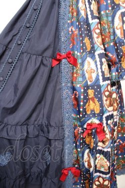 画像4: Chalmiere / クリスマス柄ワンピース  ネイビー Y-26-01-18-058-LO-OP-SZ-ZY