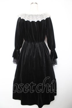 画像2: axes femme / パゴタ袖ベロアワンピース F 黒 Y-26-01-18-059-AX-OP-SZ-ZY