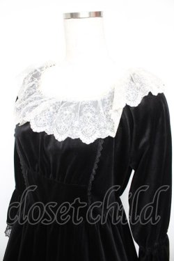 画像3: axes femme / パゴタ袖ベロアワンピース F 黒 Y-26-01-18-059-AX-OP-SZ-ZY