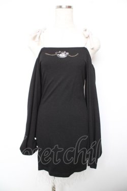 画像1: pink savior / オフショルロングトップス  黒 Y-26-01-18-061-LO-TO-SZ-ZY