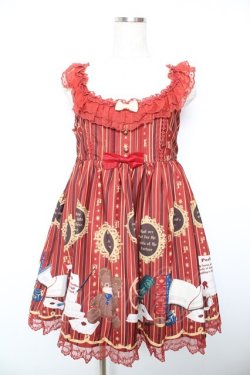 画像1: Doll Paradise / スロライプジャンパースカート  赤 Y-26-01-18-063-LO-OP-SZ-ZY