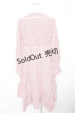 画像2: FLC / hsギンガムマルエリワンピース L 中赤 Y-26-01-18-071-LO-OP-SZ-ZY