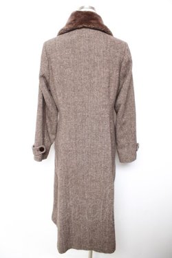 画像2: an another angelus / ファー衿付きヘリンボーンコート F ブラウン Y-26-01-18-073-CA-CO-SZ-ZY