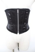 Dangerous nude / サテンZIPアップコルセット  黒 Y-26-01-18-074-PU-BL-SZ-ZY