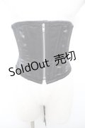 Dangerous nude / サテンZIPアップコルセット  黒 Y-26-01-18-074-PU-BL-SZ-ZY