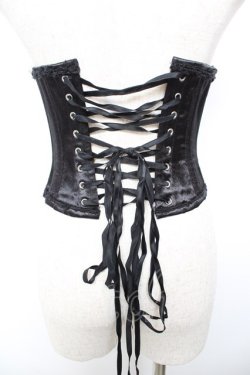 画像2: Dangerous nude / サテンZIPアップコルセット  黒 Y-26-01-18-074-PU-BL-SZ-ZY