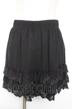 画像1: axes femme POETIQUE / レースフリルミニペチパンツ M 黒 Y-26-01-18-080-AX-PA-SZ-ZY