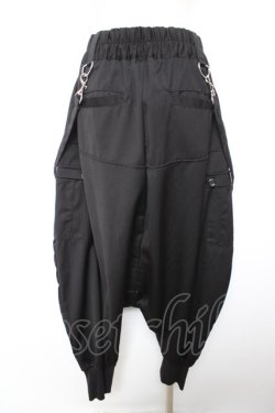 画像2: LISTEN FLAVOR / サスペンダー付ドレープサルエルパンツ F 黒 Y-26-01-18-082-PU-PA-SZ-ZY