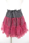 ALGONQUINS / チュール重ね星スカート  黒×ピンク Y-26-01-18-083-AL-SK-SZ-ZY