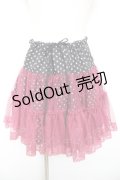 ALGONQUINS / チュール重ね星スカート  黒×ピンク Y-26-01-18-083-AL-SK-SZ-ZY