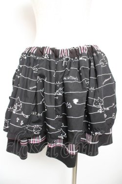 画像2: MINT NeKO / ZIPギャザースカート  黒 Y-26-01-18-084-HN-SK-SZ-ZY