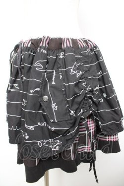 画像3: MINT NeKO / ZIPギャザースカート  黒 Y-26-01-18-084-HN-SK-SZ-ZY