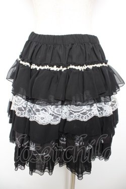 画像2: FRILL / 段フリルギャザースカート  黒 Y-26-01-18-085-HN-SK-SZ-ZY