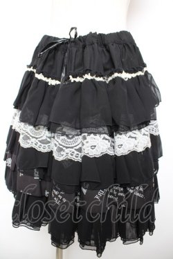 画像3: FRILL / 段フリルギャザースカート  黒 Y-26-01-18-085-HN-SK-SZ-ZY