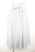 axes femme POETIQUE / バックフリルレースアップスカート M サックス Y-26-01-18-088-AX-SK-SZ-ZY