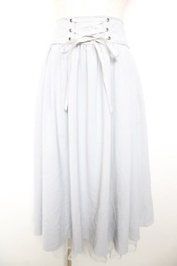 画像1: axes femme POETIQUE / バックフリルレースアップスカート M サックス Y-26-01-18-088-AX-SK-SZ-ZY
