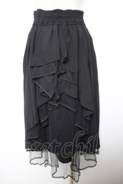 画像2: axes femme POETIQUE / バックフリルレースアップスカート M 黒 Y-26-01-18-089-AX-SK-SZ-ZY