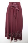 axes femme POETIQUE / バックフリルレースアップスカート M ワイン Y-26-01-18-090-AX-SK-SZ-ZY