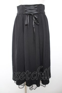 画像1: axes femme POETIQUE / バックフリルレースアップスカート M 黒 Y-26-01-18-091-AX-SK-SZ-ZY