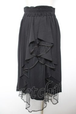 画像2: axes femme POETIQUE / バックフリルレースアップスカート M 黒 Y-26-01-18-091-AX-SK-SZ-ZY