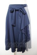 axes femme / フリル切替スカート M 紺 Y-26-01-18-095-AX-SK-SZ-ZY