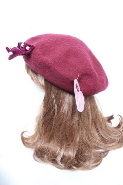 画像2: m petit by misako / AMリボンBベレー  濃赤 Y-26-01-18-013-LO-AC-SZ-ZY