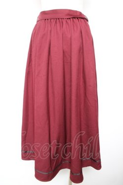 画像2: axes femme / リボン付フリルスカート M ワイン Y-26-01-18-106-AX-SK-SZ-ZY