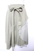axes femme / パイピングチュールフリルスカート M カーキ Y-26-01-18-107-AX-SK-SZ-ZY